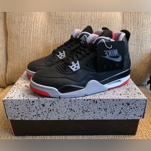 NEW Nike Air Jordan 4 Bred Reimagined GS Size 5.5Y/7 Women's FQ8213-006 Sneakers - Picture 1 of 11